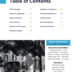 2024-2025 CHJC Annual Impact Report - Table of Contents and Board of Directors